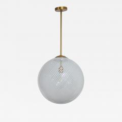 Gigantic Mid Century Italian Murano Swirl Globe Ceiling Light UL Certified - 3493363