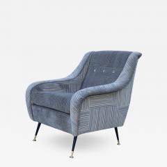 Gigi Radice 1950s Modern Italian Velvet Lounge Chair - 4658785
