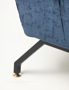 Gigi Radice 1960s Gigi Radice Blue Velvet Lounge Chairs - 4579327