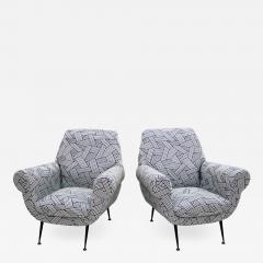 Gigi Radice Gigi Radice Mid Century Modern for Minotti Pair of Italian Armchairs - 1143476