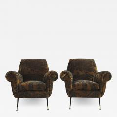 Gigi Radice Gigi Radice for Minotti Mid Century Modern Pair of Italian Armchairs 1950s - 2839342