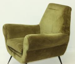 Gigi Radice Single Green Velvet Armchair by Gigi Radice 1960 Italy - 3558108