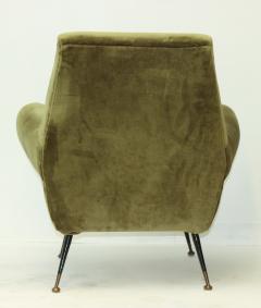 Gigi Radice Single Green Velvet Armchair by Gigi Radice 1960 Italy - 3558112