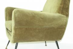 Gigi Radice Single Green Velvet Armchair by Gigi Radice 1960 Italy - 3558113