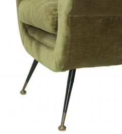 Gigi Radice Single Green Velvet Armchair by Gigi Radice 1960 Italy - 3558115