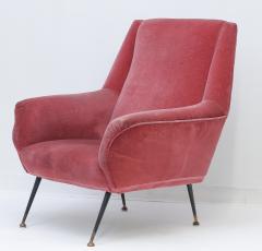 Gigi Radice Single Pink Velvet Armchair by Gigi Radice 1960 Italy - 3558096