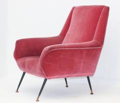 Gigi Radice Single Pink Velvet Armchair by Gigi Radice 1960 Italy - 3558097