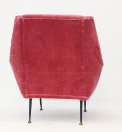 Gigi Radice Single Pink Velvet Armchair by Gigi Radice 1960 Italy - 3558104