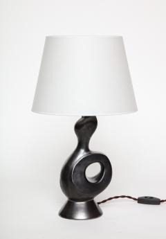 Gil Angoloni Gil Angoloni Zoomorphic Ceramic Lamp Parchment Shade France c 1950 signed - 3449235
