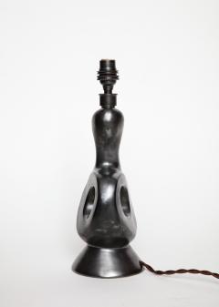 Gil Angoloni Gil Angoloni Zoomorphic Ceramic Lamp Parchment Shade France c 1950 signed - 3449236