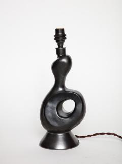 Gil Angoloni Gil Angoloni Zoomorphic Ceramic Lamp Parchment Shade France c 1950 signed - 3449239