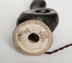 Gil Angoloni Gil Angoloni Zoomorphic Ceramic Lamp Parchment Shade France c 1950 signed - 3449240