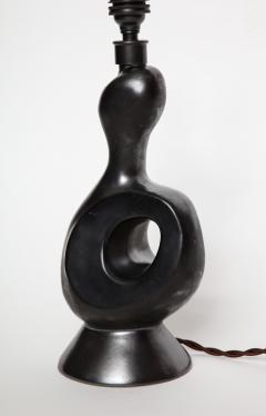 Gil Angoloni Gil Angoloni Zoomorphic Ceramic Lamp Parchment Shade France c 1950 signed - 3449243