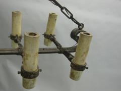 Gilbert Poillerat 2 French 1940 Brutalist Wrought Iron Chandeliers or Pendants in Poillerat Style - 4090991
