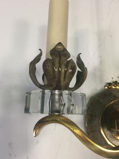 Gilbert Poillerat EXCEPTIONAL PAIR OF FRENCH ART DECO SCONCES IN THE MANNER OF GILBERT POLLERAT - 749717