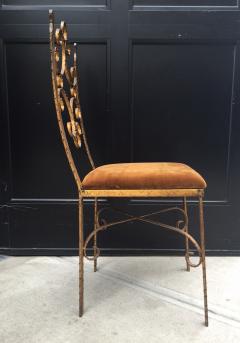 Gilbert Poillerat Four French Wrought Iron Gold Gilt Chairs Manner of Gilbert Poillerat - 518390