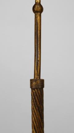 Gilbert Poillerat French 1940s Gilt Iron Twisted Rope Design Column Floor Lamp - 466667