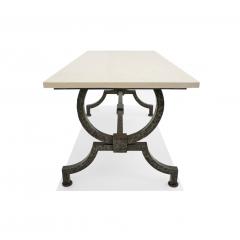 Gilbert Poillerat French Iron and Marble Coffee Table Attr to Gilbert Poillerat - 4243054
