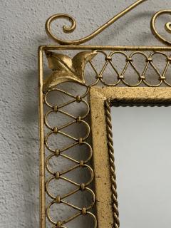 Gilbert Poillerat French Mid Century Hand Gilt Wrought Iron Mirror Gilbert Poillerat 1945 - 4548982