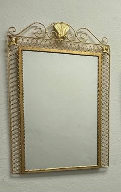 Gilbert Poillerat French Mid Century Hand Gilt Wrought Iron Mirror Gilbert Poillerat 1945 - 4548985