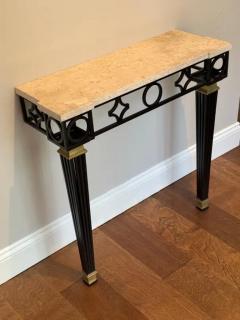 Gilbert Poillerat French Mid Century Modern Neoclassical Wrought Iron Console by Gilbert Poillerat - 4112880