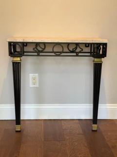 Gilbert Poillerat French Mid Century Modern Neoclassical Wrought Iron Console by Gilbert Poillerat - 4112906