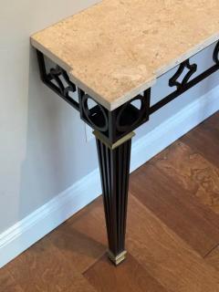 Gilbert Poillerat French Mid Century Modern Neoclassical Wrought Iron Console by Gilbert Poillerat - 4112907