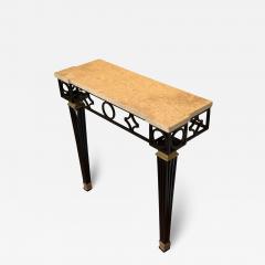 Gilbert Poillerat French Mid Century Modern Neoclassical Wrought Iron Console by Gilbert Poillerat - 4123551