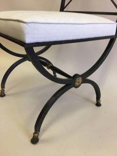 Gilbert Poillerat French Mid Century Partial Gilt Wrought Iron Side Desk Chair Gilbert Poillerat - 1811629