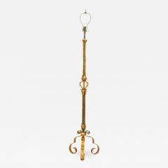 Gilbert Poillerat French Mid Century Poillerat Style Gilt Iron Floor Lamp - 1444884