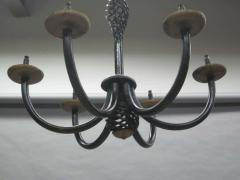 Gilbert Poillerat French Midcentury Wrought Iron Chandelier in Style of Gilbert Poillerat 1940 - 1746320
