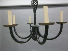 Gilbert Poillerat French Midcentury Wrought Iron Chandelier in Style of Gilbert Poillerat 1940 - 1746321
