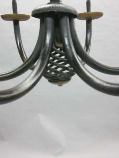 Gilbert Poillerat French Midcentury Wrought Iron Chandelier in Style of Gilbert Poillerat 1940 - 1746323