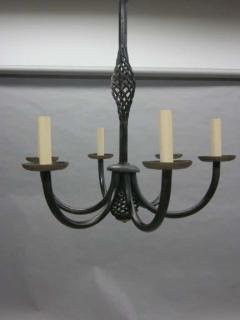 Gilbert Poillerat French Midcentury Wrought Iron Chandelier in Style of Gilbert Poillerat 1940 - 1746330