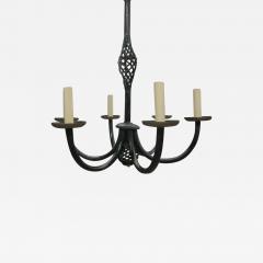 Gilbert Poillerat French Midcentury Wrought Iron Chandelier in Style of Gilbert Poillerat 1940 - 1750287