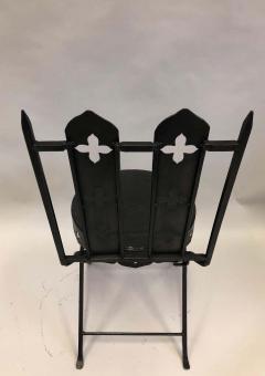 Gilbert Poillerat French Modern Neoclassical Hand Forged Iron Side Chairs Gilbert Poillerat Pair - 1736796