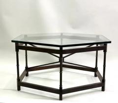 Gilbert Poillerat French Modern Neoclassical Hexagonal Bronze Cocktail Table Poillerat Arbus - 3319456