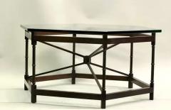 Gilbert Poillerat French Modern Neoclassical Hexagonal Bronze Cocktail Table Poillerat Arbus - 3319483