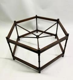 Gilbert Poillerat French Modern Neoclassical Hexagonal Bronze Cocktail Table Poillerat Arbus - 3319490