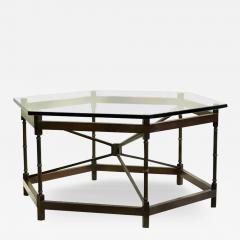 Gilbert Poillerat French Modern Neoclassical Hexagonal Bronze Cocktail Table Poillerat Arbus - 3323600