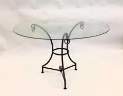 Gilbert Poillerat French Modern Neoclassical Wrought Iron Dining Center Table Gilbert Poillerat - 2372056