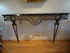 Gilbert Poillerat French Neoclassical Style Wrought Iron Console Table After Gilbert Poillerat - 4011018