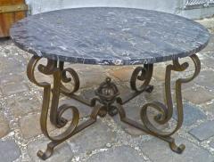 Gilbert Poillerat Gilbert Poillerat Round Wrought Iron Coffee Table with Astrolabe Center - 605425