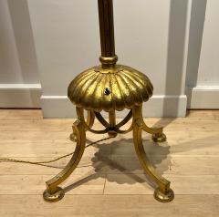 Gilbert Poillerat Gilbert Poillerat attributed gold leaf wrought iron floor lamp - 2614715