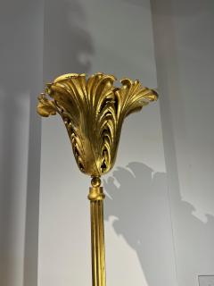 Gilbert Poillerat Gilbert Poillerat attributed gold leaf wrought iron floor lamp - 2614716