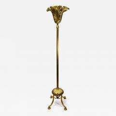 Gilbert Poillerat Gilbert Poillerat attributed gold leaf wrought iron floor lamp - 2625391