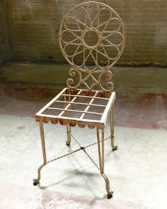 Gilbert Poillerat Gilbert Poillerat documented charming refined wrought iron chair - 1892314