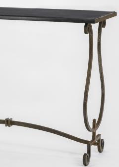 Gilbert Poillerat Gilbert Poillerat documented wrought iron and marble top console - 948480