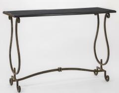Gilbert Poillerat Gilbert Poillerat documented wrought iron and marble top console - 948483