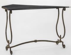 Gilbert Poillerat Gilbert Poillerat documented wrought iron and marble top console - 948484